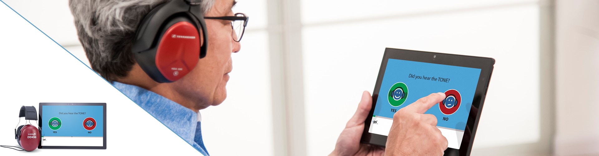 Tablet-Audiometrie-Tests mit GSI AMTAS Flex