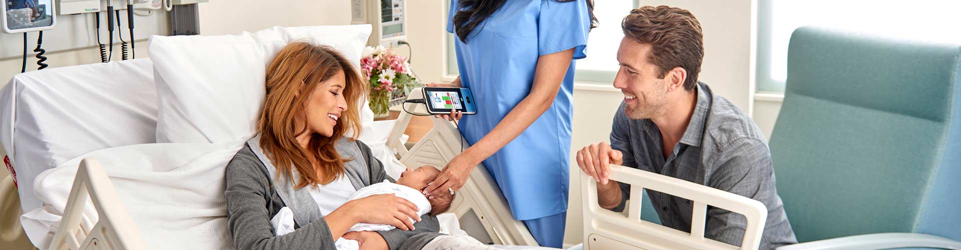 An infant being evaluated for AABR with the GSI Novus