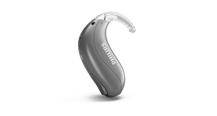 See an example of the rechargeable Philips HearLink mini behind the ear hearing aids also called miniBTE T R from Philips Hearing Solutions