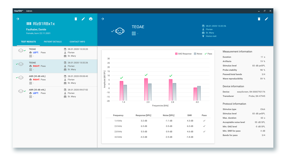 HearSIM PC Software