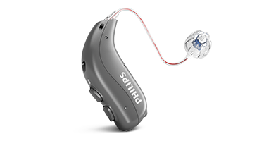 Philips HearLink achter-het-oor hoortoestel met een luidspreker-in-het-oor (RITE T). 
