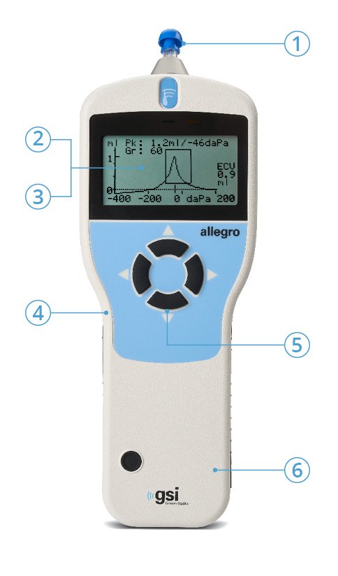 Allegro Handheld Tympanometer Features